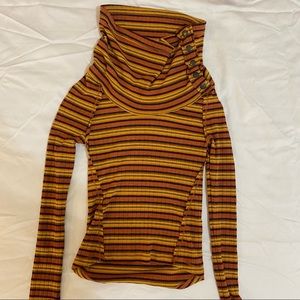 Free People Striped Thermal Long Sleeve